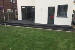 Black wood patio deking.