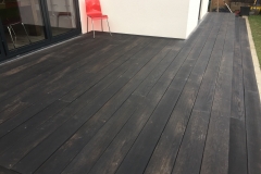Dark wood decking.