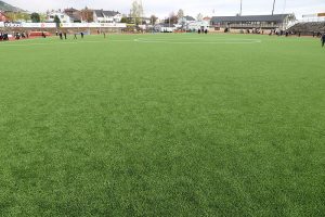 artificial grass fitted in sports field